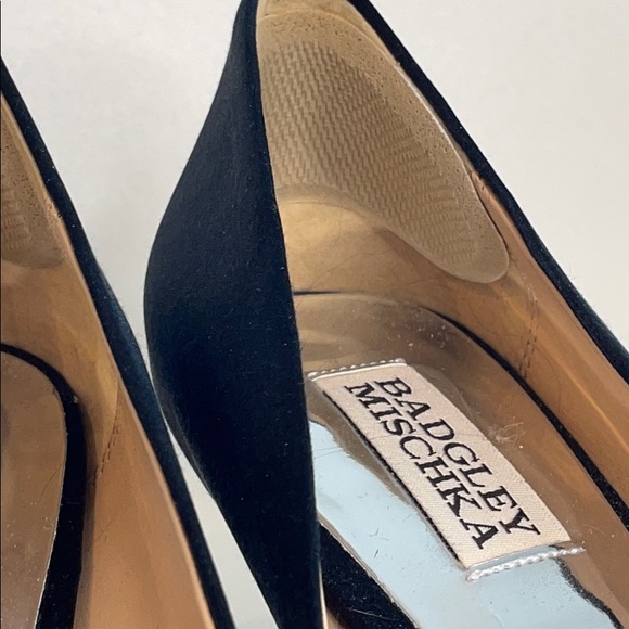 Badgley mischka black satin evening pumps 7.5 - Picture 8 of 8